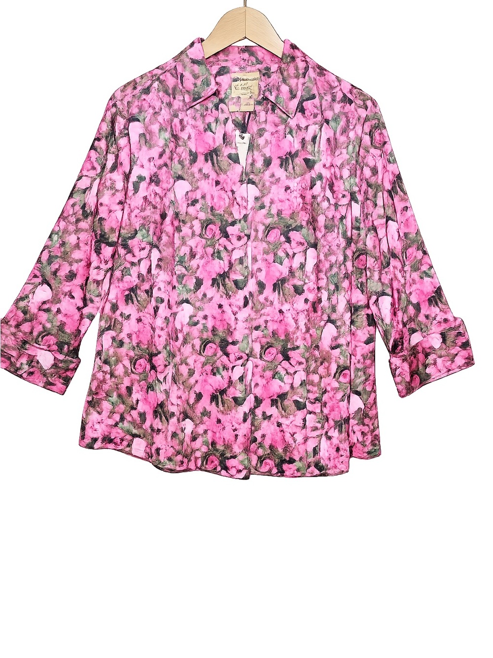 NWT Taylor & Sage Pink Floral Button Up Blouse | Anthropologie Cottagecore Top | - Picture 2 of 9